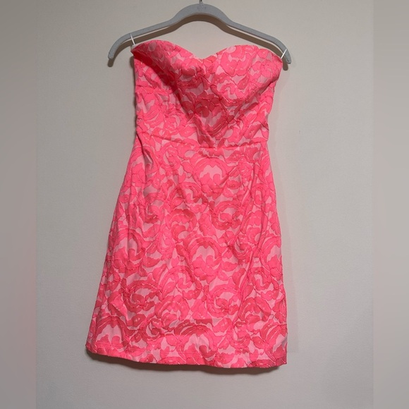 Eight sixty neon pink strapless dress size medium - Picture 1 of 4